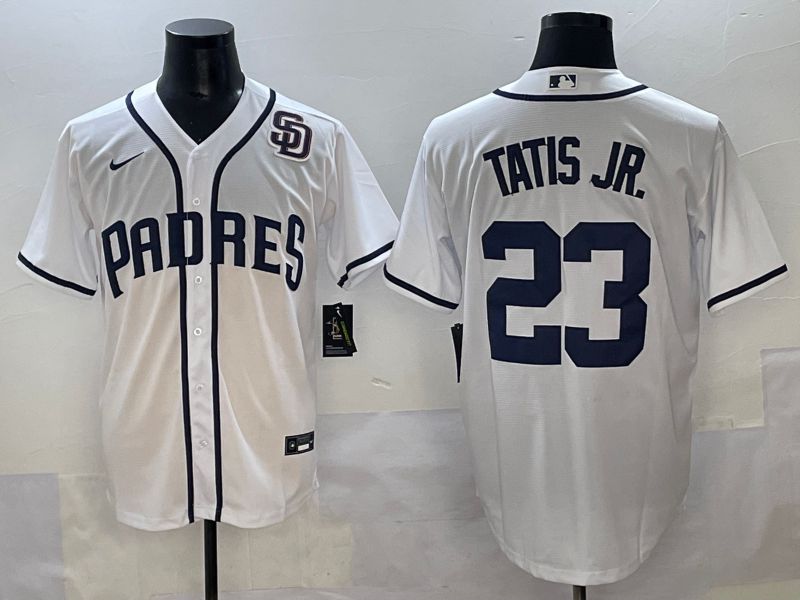 Men 2025 San Diego Padres #23 Tatis jr White Game Nike MLB Jersey style 9